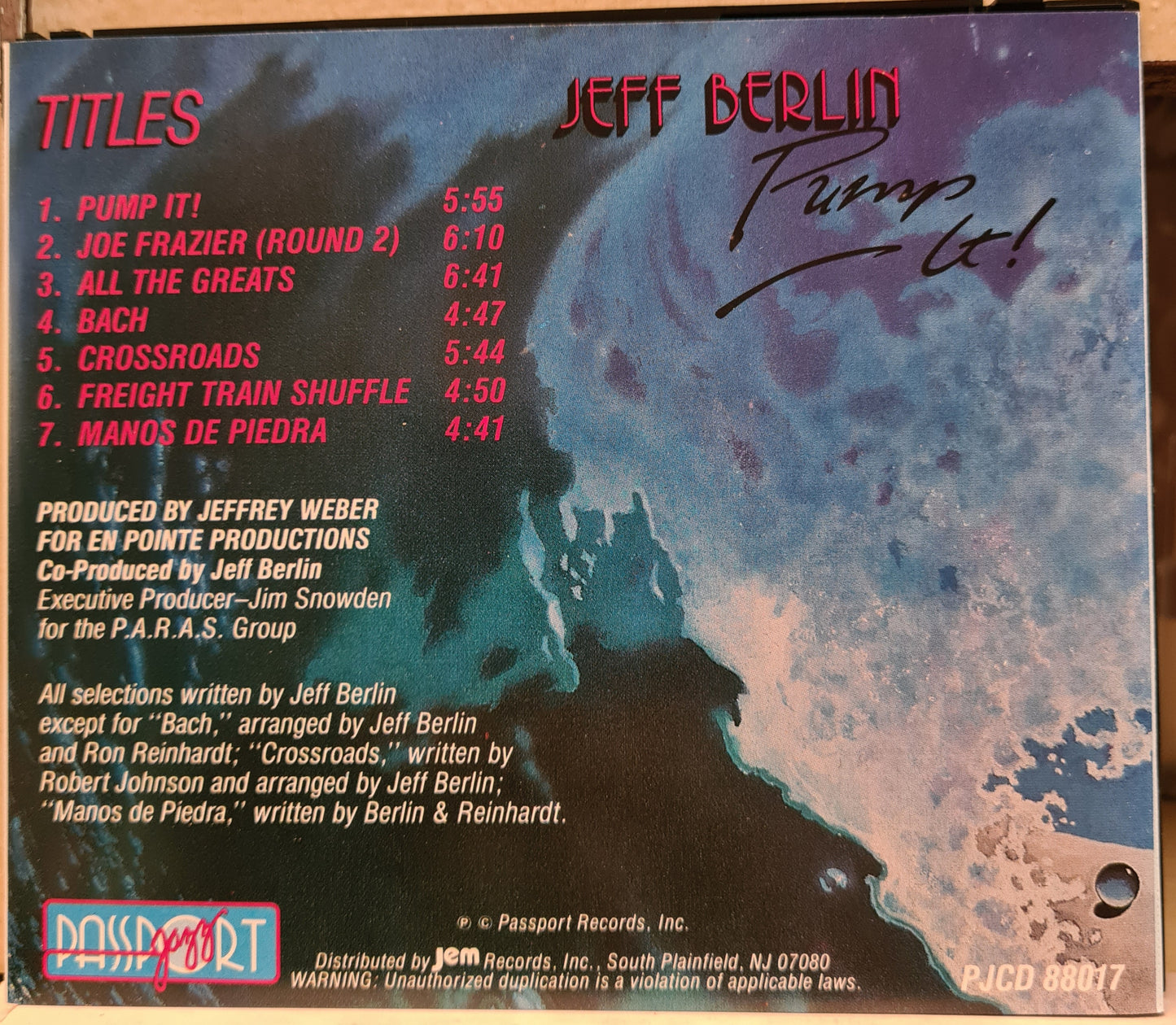 Jeff Berlin ~ Pump It! (CD)