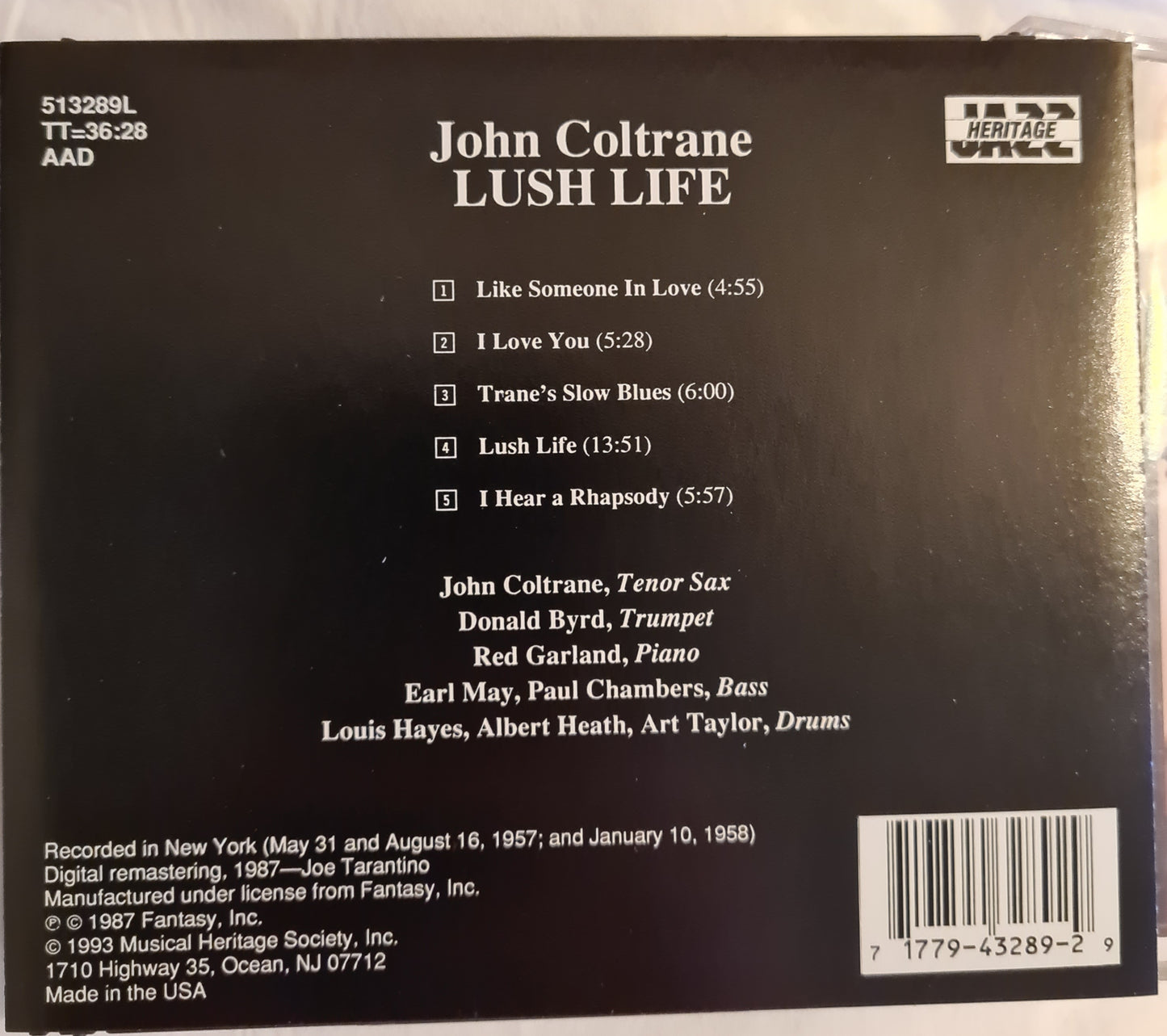 John Coltrane ~ Lush Life (CD)