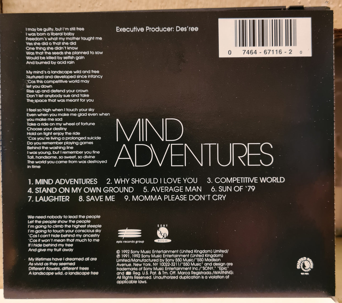 Des'ree ~ Mind Adventures (CD)