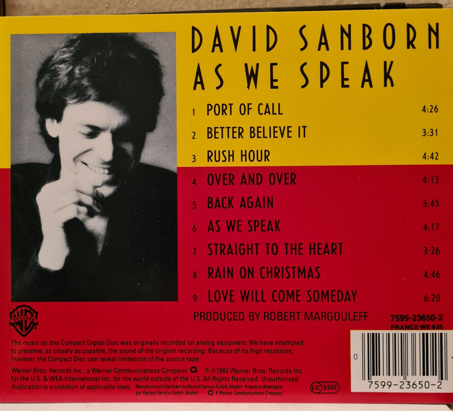 David Sanborn ~ As We Speak (CD)