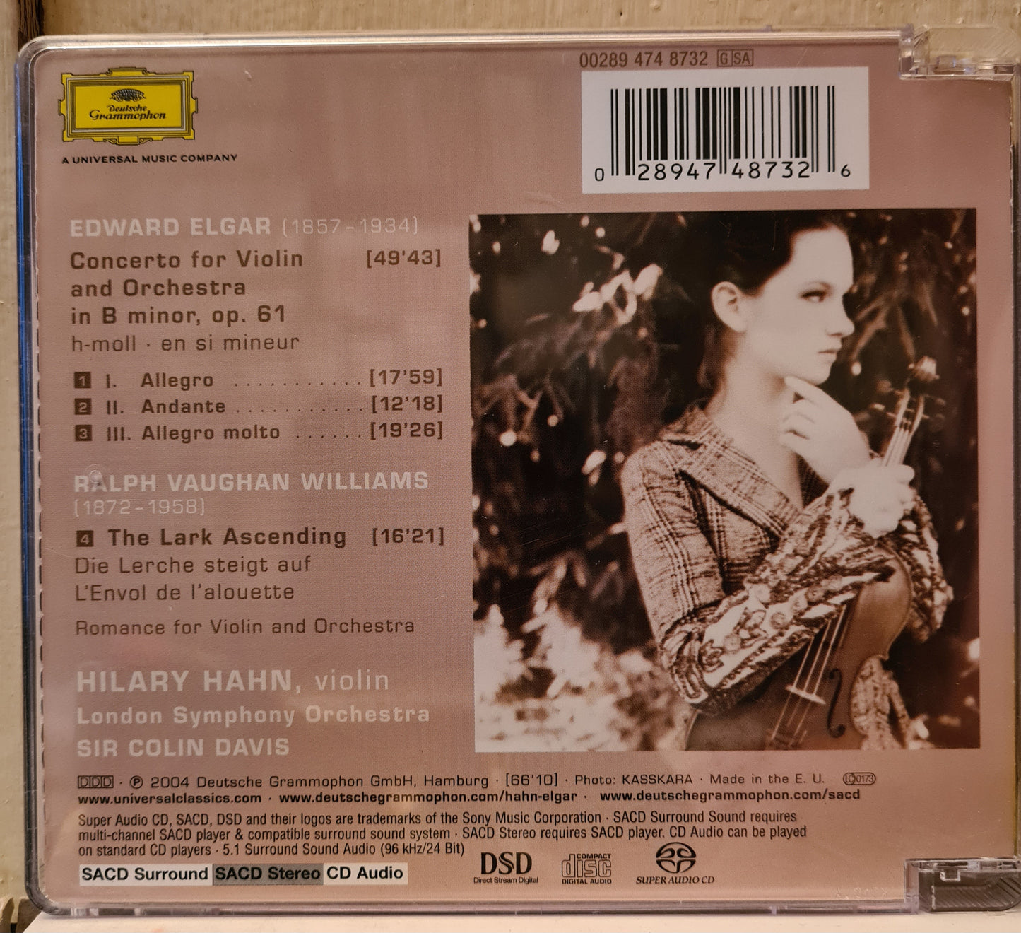 Elgar/Vaughan Williams - Hilary Hahn ~ Violin Concerto / The Lark Ascending (SACD)