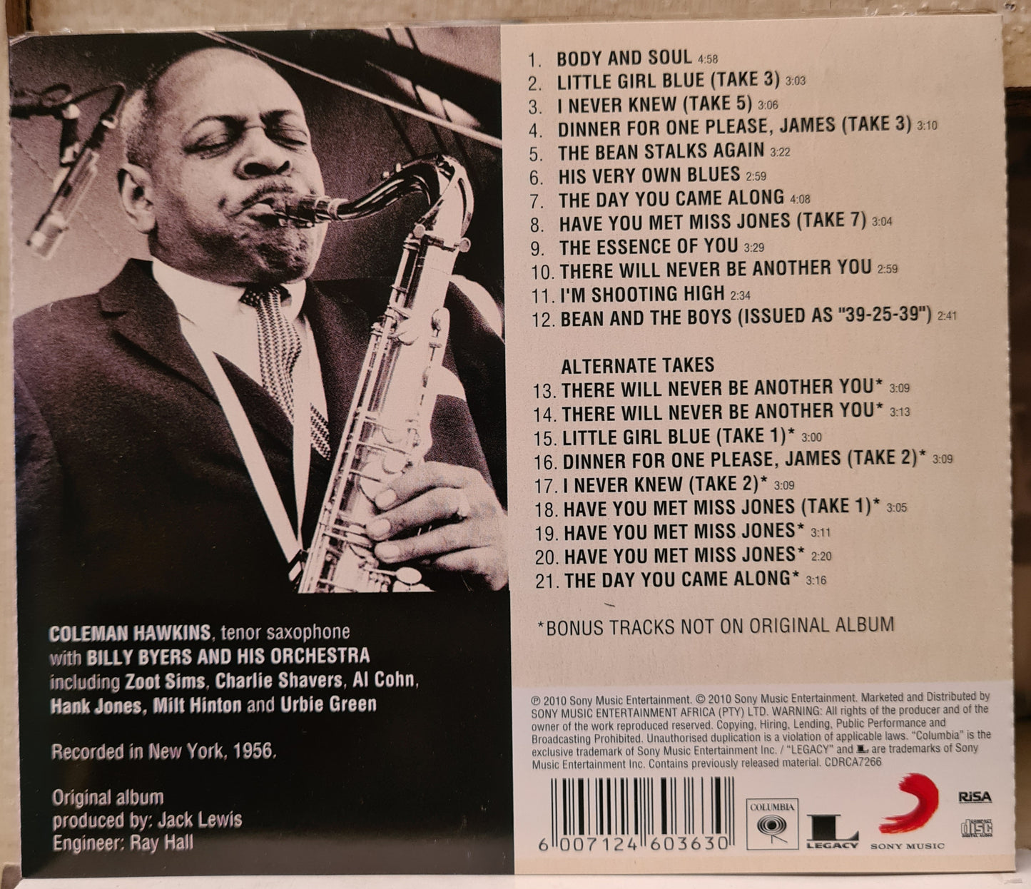 Coleman Hawkins ~ The Hawk in Hifi (CD)