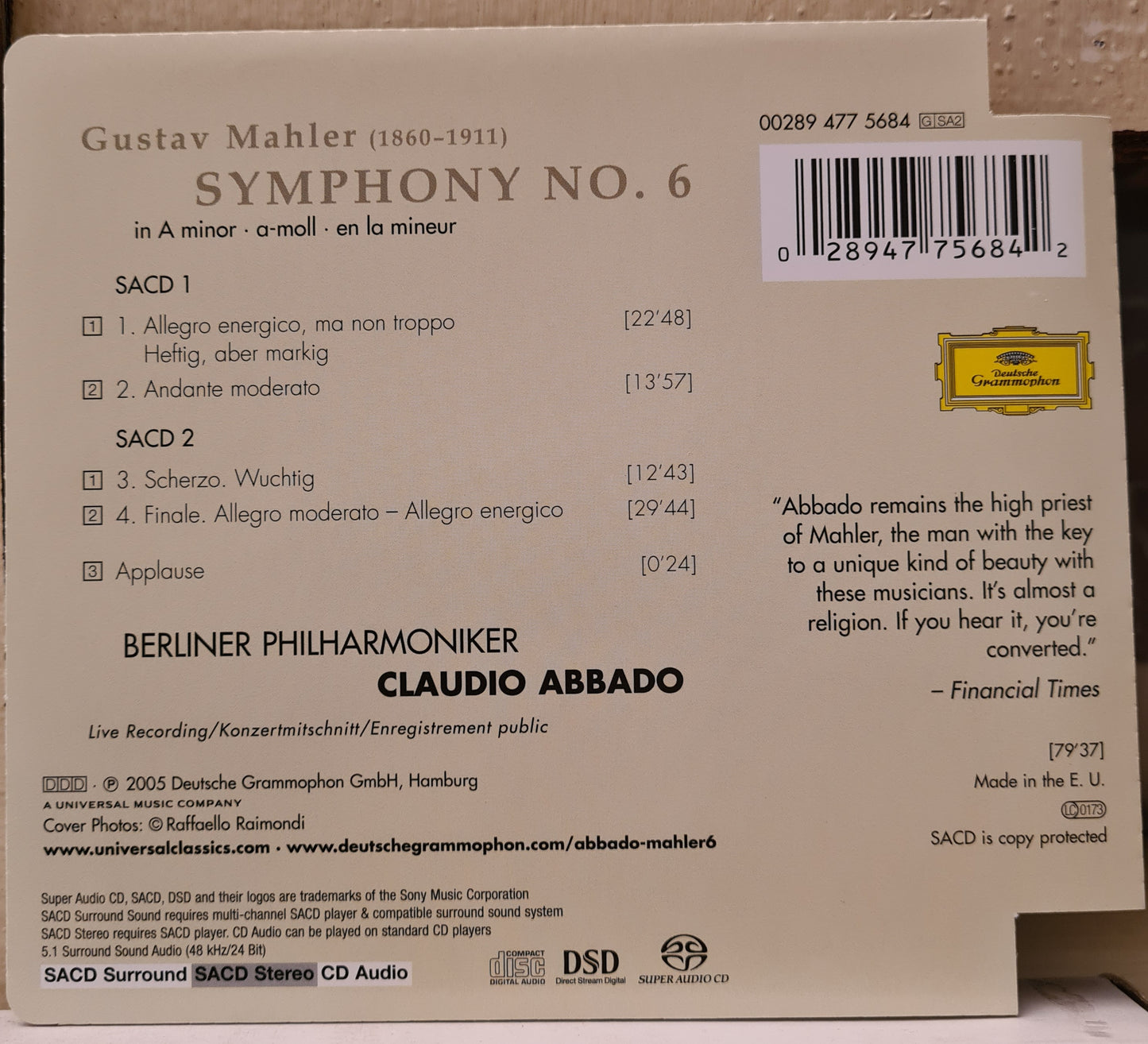 Gustav Mahler ~ Symphony no. 6 (SACD)