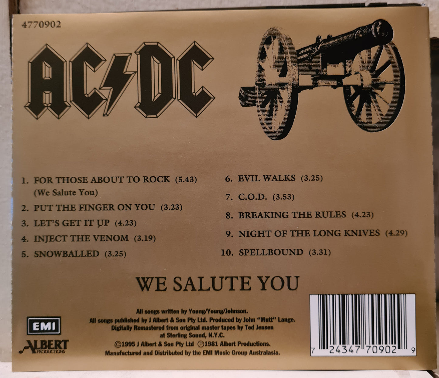 AC/DC ~ For Those About to Rock (CD)