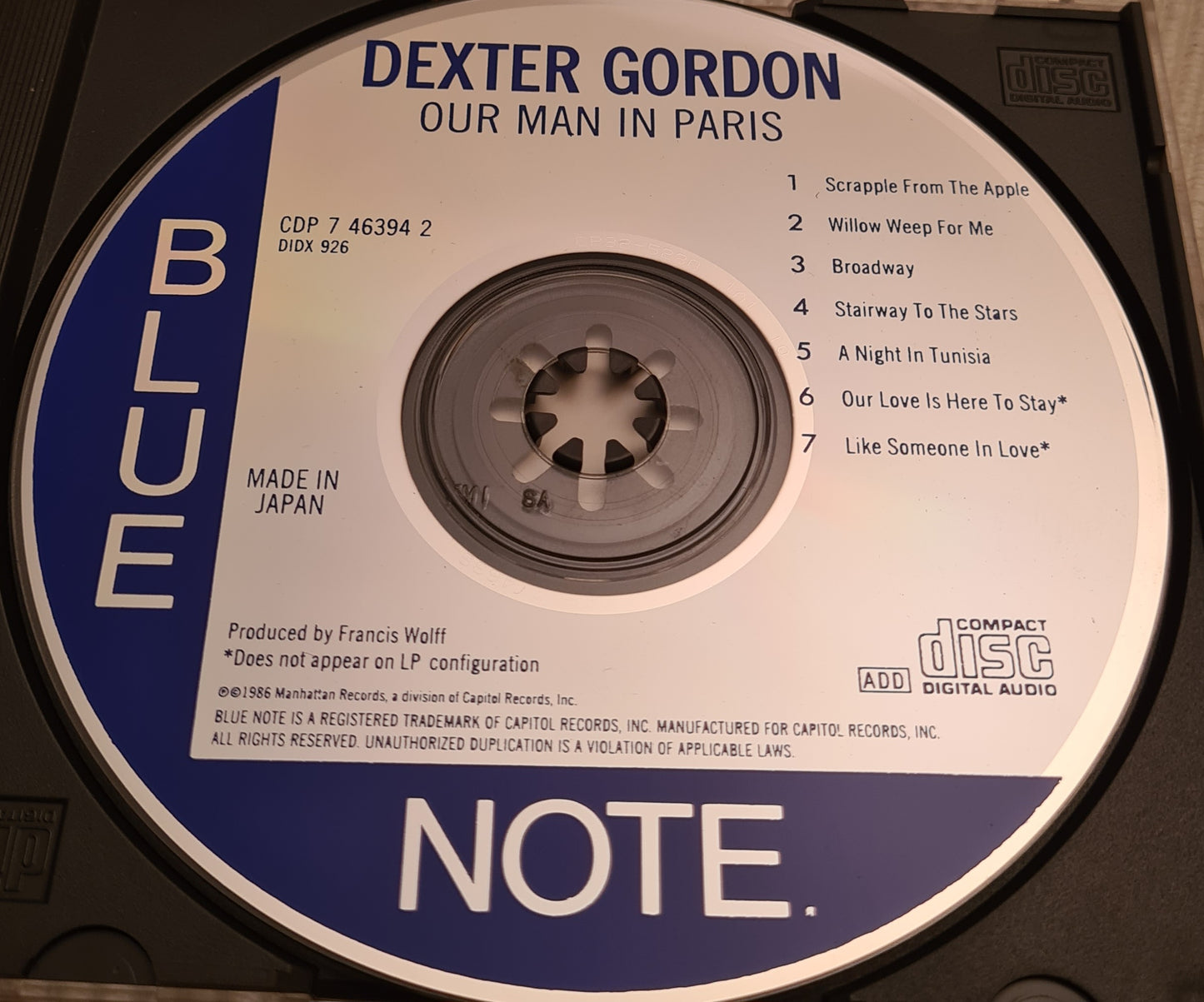 Dexter Gordon ~ Our Man in Paris (CD)