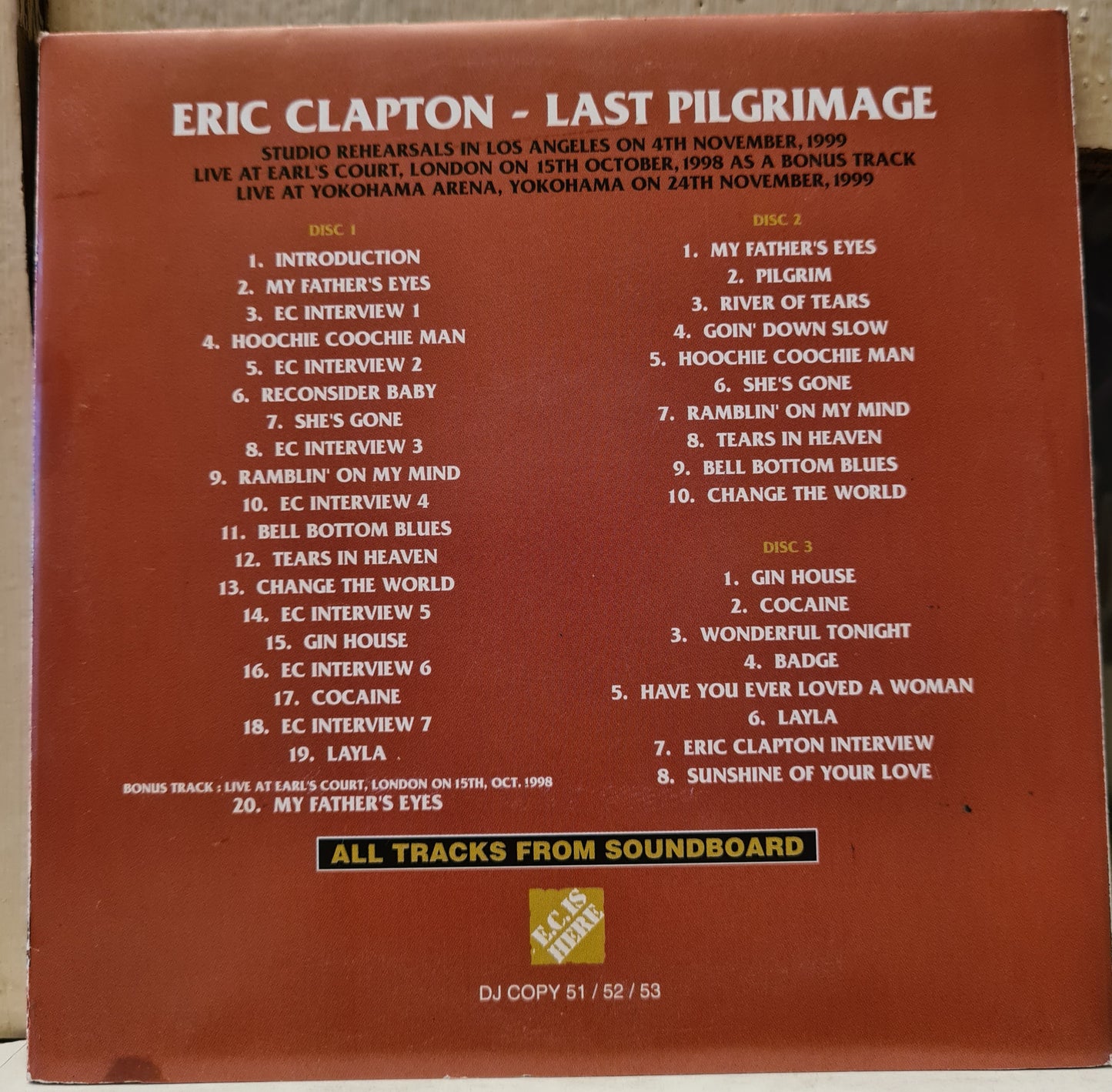 Eric Clapton ~ Last Pilgrimage (3xCD)