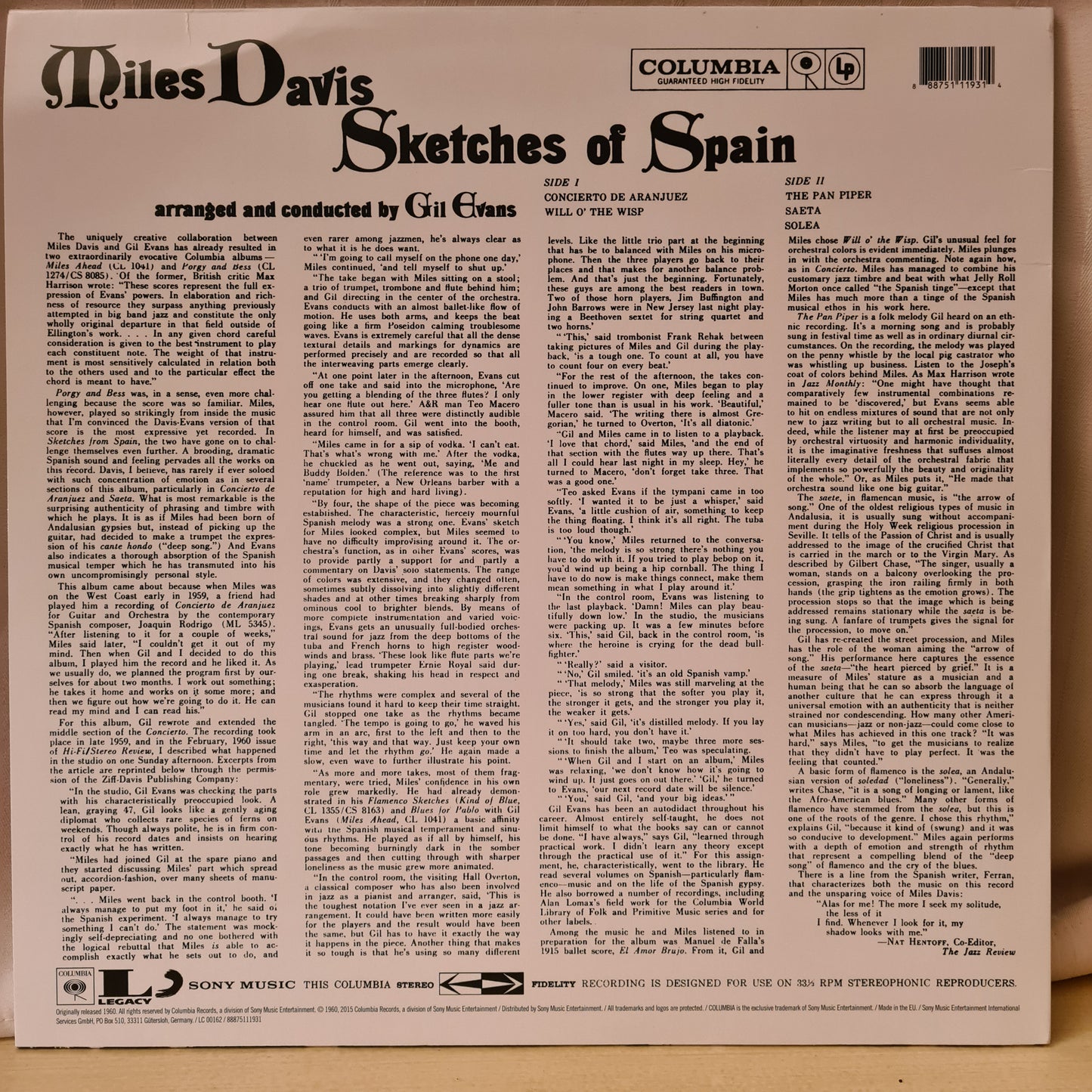 Miles Davis ~ Sketches of Spain (Vinyl - EU)