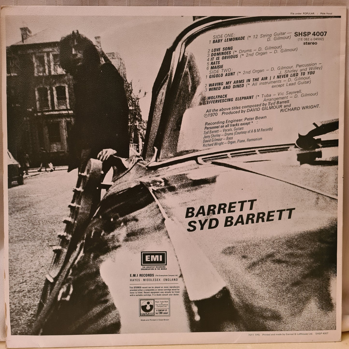 Syd Barrett ~ Barrett (Vinyl - UK)